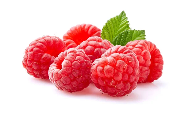 Raspberries Closeup White Background — Stock Photo, Image