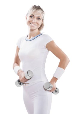 stand çok beautyful sportif kadın giyiyor beyaz spor giyim