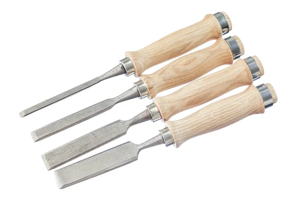 Set di scalpelli più compatti isolati su bianco — Foto Stock