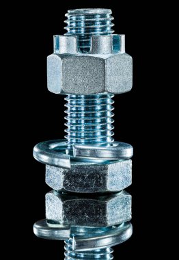 İnşaat somun screwbolt rondelalar siyah yüzeyi