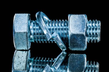 Paslanmaz somun screwbolt rondelalar siyah yüzeyi