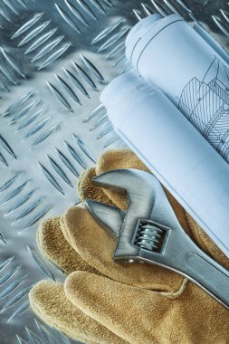 İnşaat planları ayarlanabilir anahtar koruyucu eldiven yivli