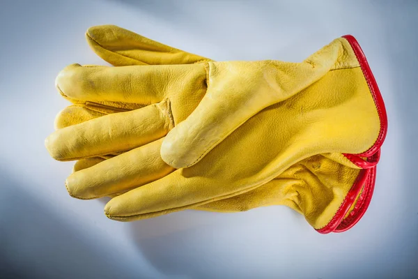 Leather Protective Gloves White Background — Stock Photo, Image