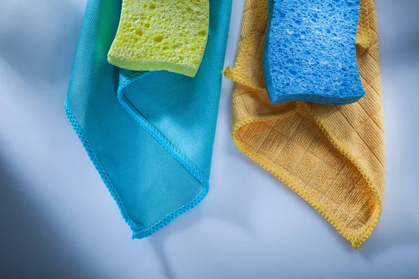 Cleaning Household Washcloth Sponges White Surface — Stock Photo, Image