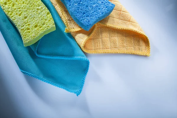 Cleaning Household Washcloth Sponges White Background — Stock Photo, Image