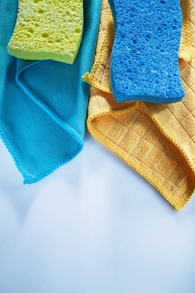 Household Washcloth Sponges White Surface — Stock Photo, Image