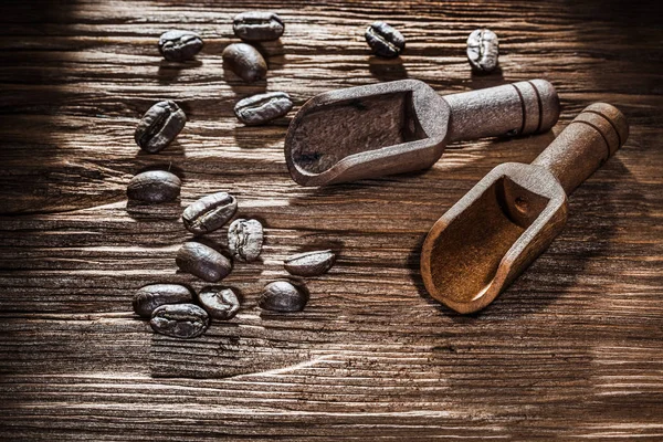Kawy Upraw Scoop Vintage Drewniane Deska — Zdjęcie stockowe