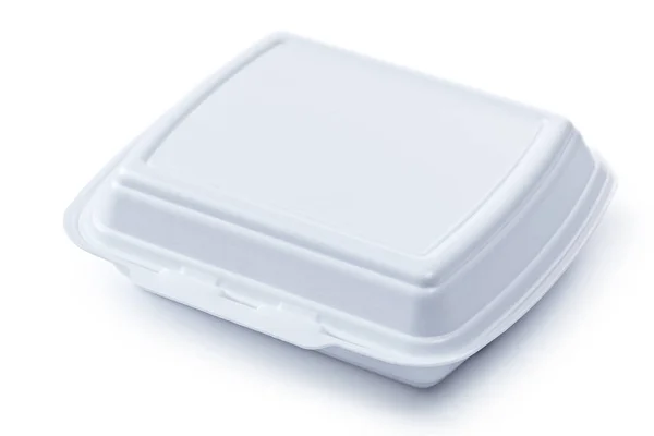 White Polystyrene Food Container Isolated — Stock Photo, Image