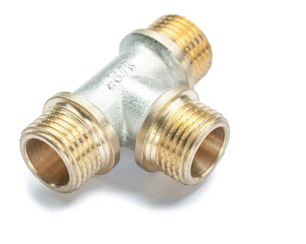 T-Tube connector geïsoleerd op wit — Stockfoto