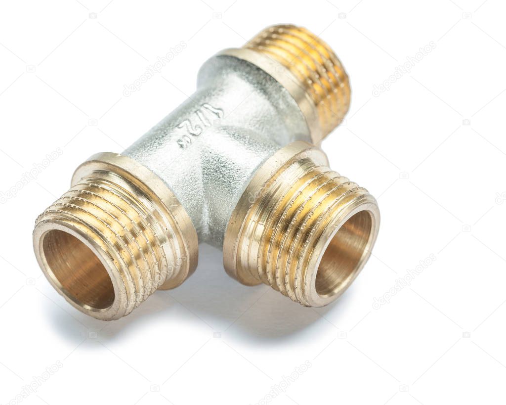 t-tube connector isolated on white