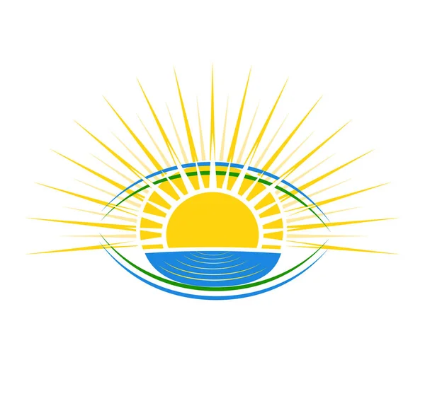 Ilustração Vetorial Luz Sol Pode Ser Usado Como Logotipo Para — Vetor de Stock