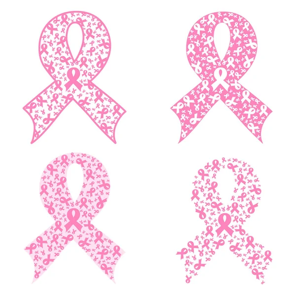 乳腺癌的矢量图示粉红色丝带意识 — 图库矢量图片