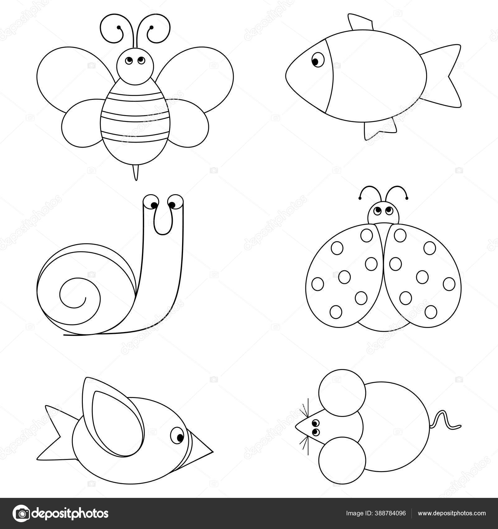 Download Vector Illustration Coloring Book Set Animals Small Kids Vector Image By C Trinochka Vector Stock 388784096