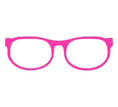 Beyaz arkaplanda izole edilmiş pembe bir gözlüğün vektör çizimi