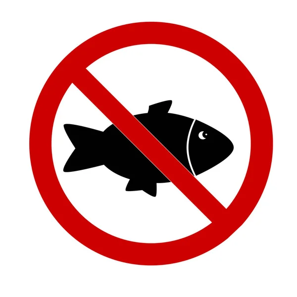 Ilustración Vectorial Prohibe Signo Pesca Sobre Fondo Blanco — Archivo Imágenes Vectoriales