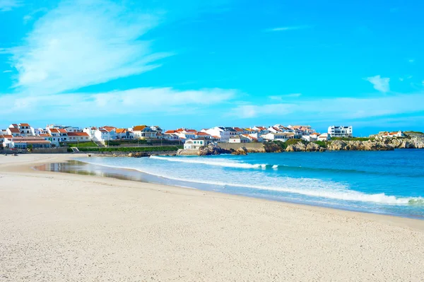 Okyanus Kıyısında Baleal Portekiz Portekizli Şehrin Doğal Görünümü — Stok fotoğraf