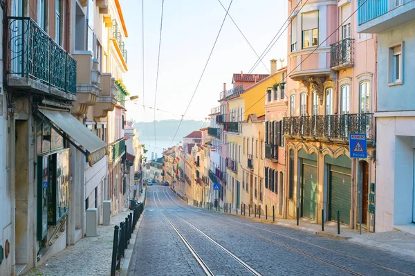 Blick Auf Lissabon Historische Altstadtstraße Portugal — Stockfoto