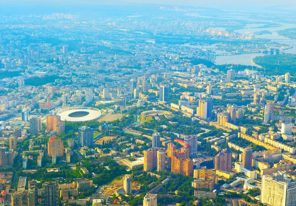 Vista Aérea Desde Avión Kiev Ucrania —  Fotos de Stock