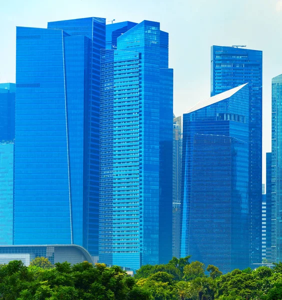 Rascacielos Modernos Singapur Downtown Core Durante Día —  Fotos de Stock