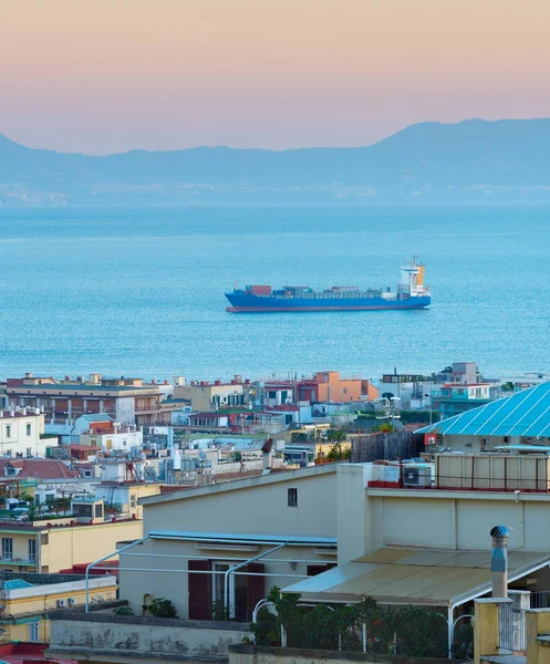 Nave Cisterna Piena Container Arrivo Porto Napoli Italia — Foto Stock