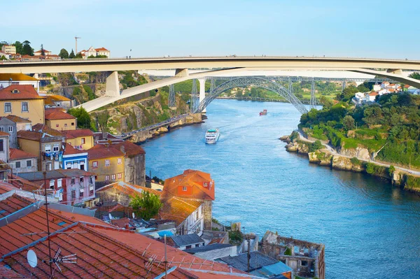 Skyline Von Porto Mit Infante Henrique Brücke Portugal — Stockfoto