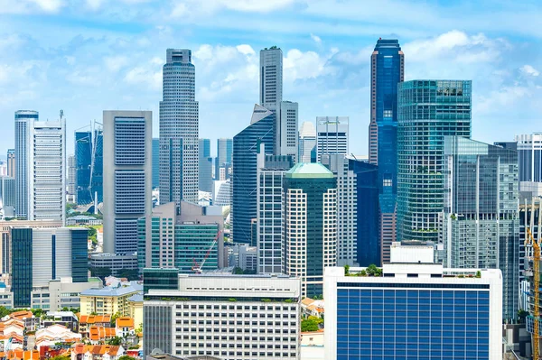 Skyskrapor Modern Arkitektur Business District Singapore — Stockfoto