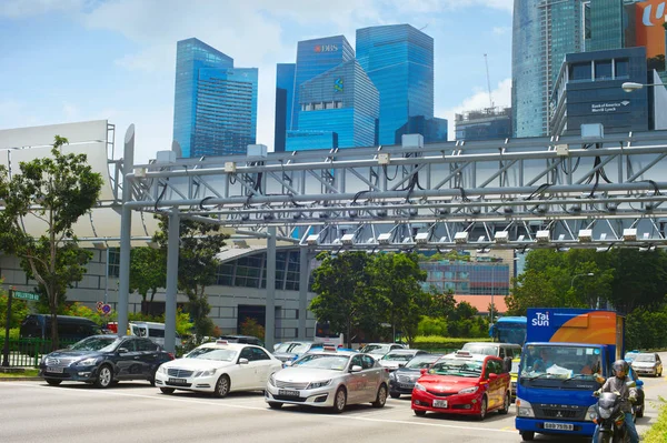 Сінгапур Січня 2017 Трафіку Центрі Ядра Сінгапуру — стокове фото