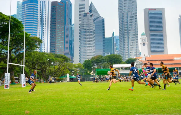 Singapur Ene 2017 Dos Equipos Rugby Amateur Juegan Rugby Singapur —  Fotos de Stock