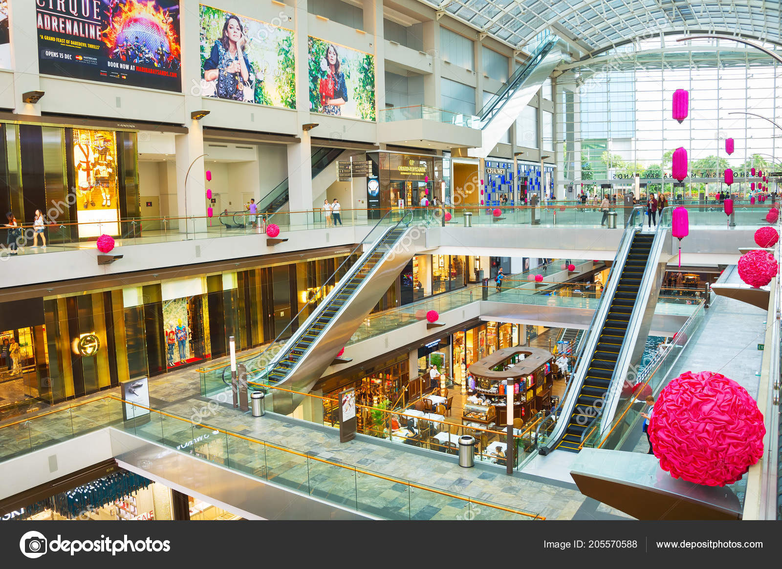 Singapore January 2017 Shopping Mall Marina Bay Sands Resort