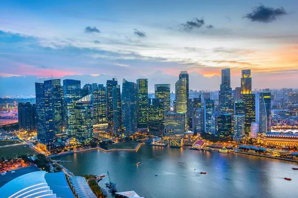 新加坡城市夜景 — 图库照片