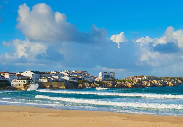 Över Små Portugisiska Ocean Kuststad Baleal Portugal — Stockfoto
