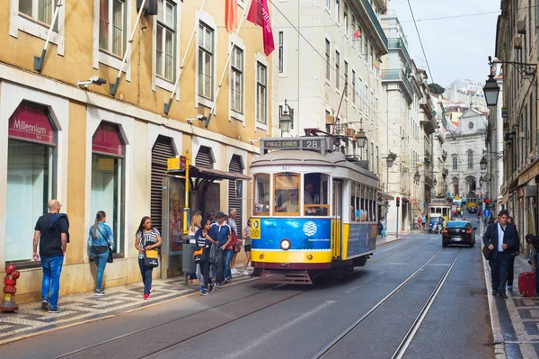 Lisbonne Portugal Octobre 2018 Tram Lisbonne Old Town Street Tramway — Photo