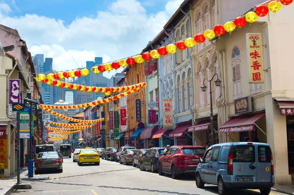 Singapur Şubat 2017 Geleneksel Süslemeleri Ile Singapur Chinatown Sokağı Chinatown — Stok fotoğraf