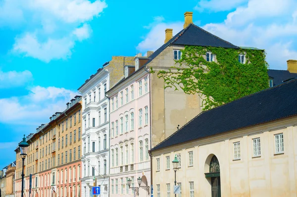 Gammal Arkitektur Köpenhamn Med Vinstockar Väggen Danmark — Stockfoto