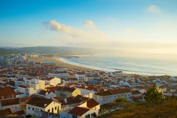 Skyline Van Nazare Kust Van Beroemde Portugese Stad Portugal — Stockfoto