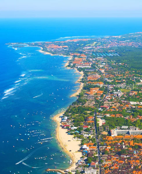 Luftaufnahme Der Insel Bali Aus Dem Flugzeug Indonesien — Stockfoto