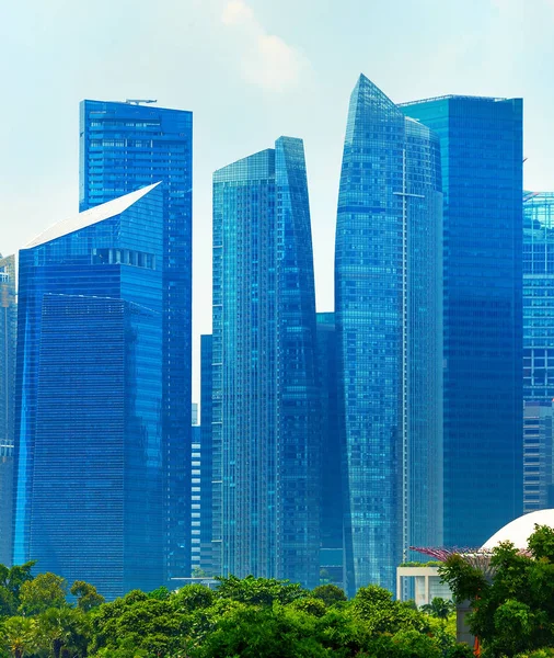 Moderna Skyskrapor Singapore Downtown Core Dagtid — Stockfoto