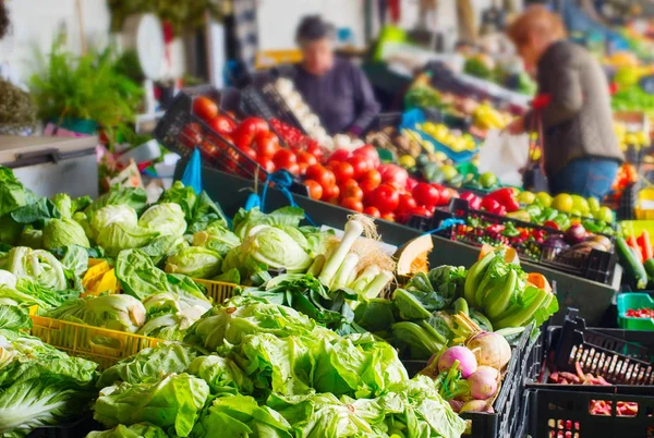 Banco Verdure Presso Famoso Vecchio Mercato Bolhao Oporto Portogallo — Foto Stock