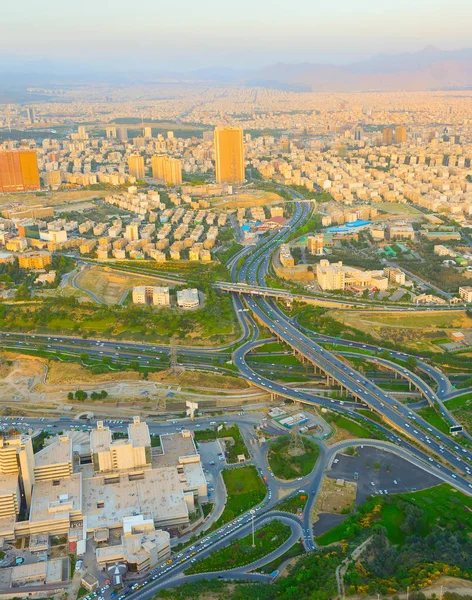 Luchtfoto Van Teheran Uit Milad Toren Iran — Stockfoto