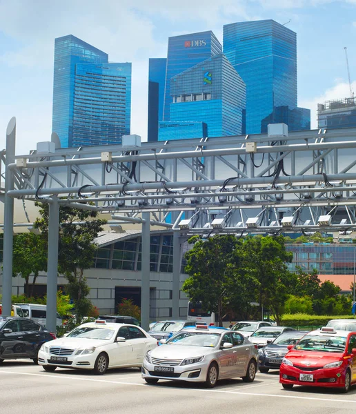 Singapore January 2017 Traffic Downtown Core Singapore — Stock Photo, Image