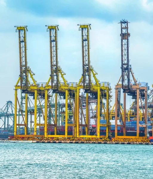 Frachtkräne Und Container Handelshafen Singapore — Stockfoto