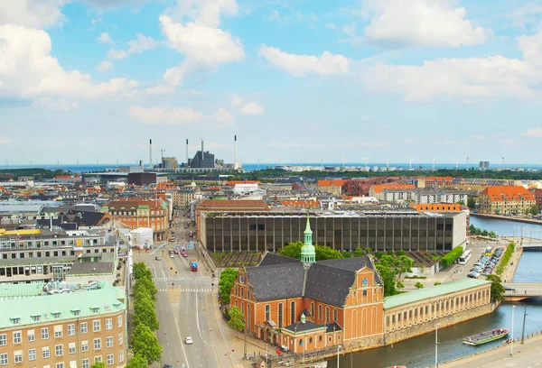 Αεροφωτογραφία Της Κοπεγχάγης Στη Διάρκεια Της Ημέρας Δανία — Φωτογραφία Αρχείου