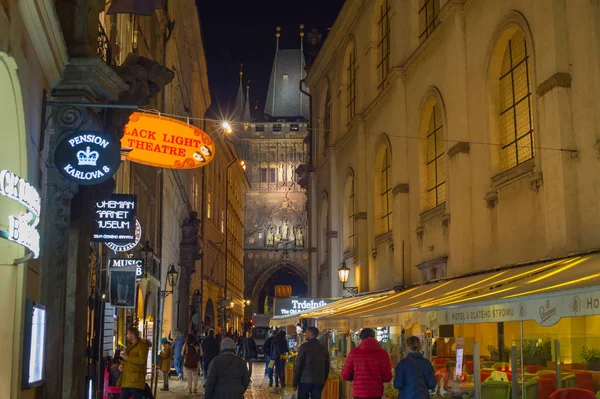 Rrague Czech Republic November 2018 Peope Walking Old Town Street — Stockfoto