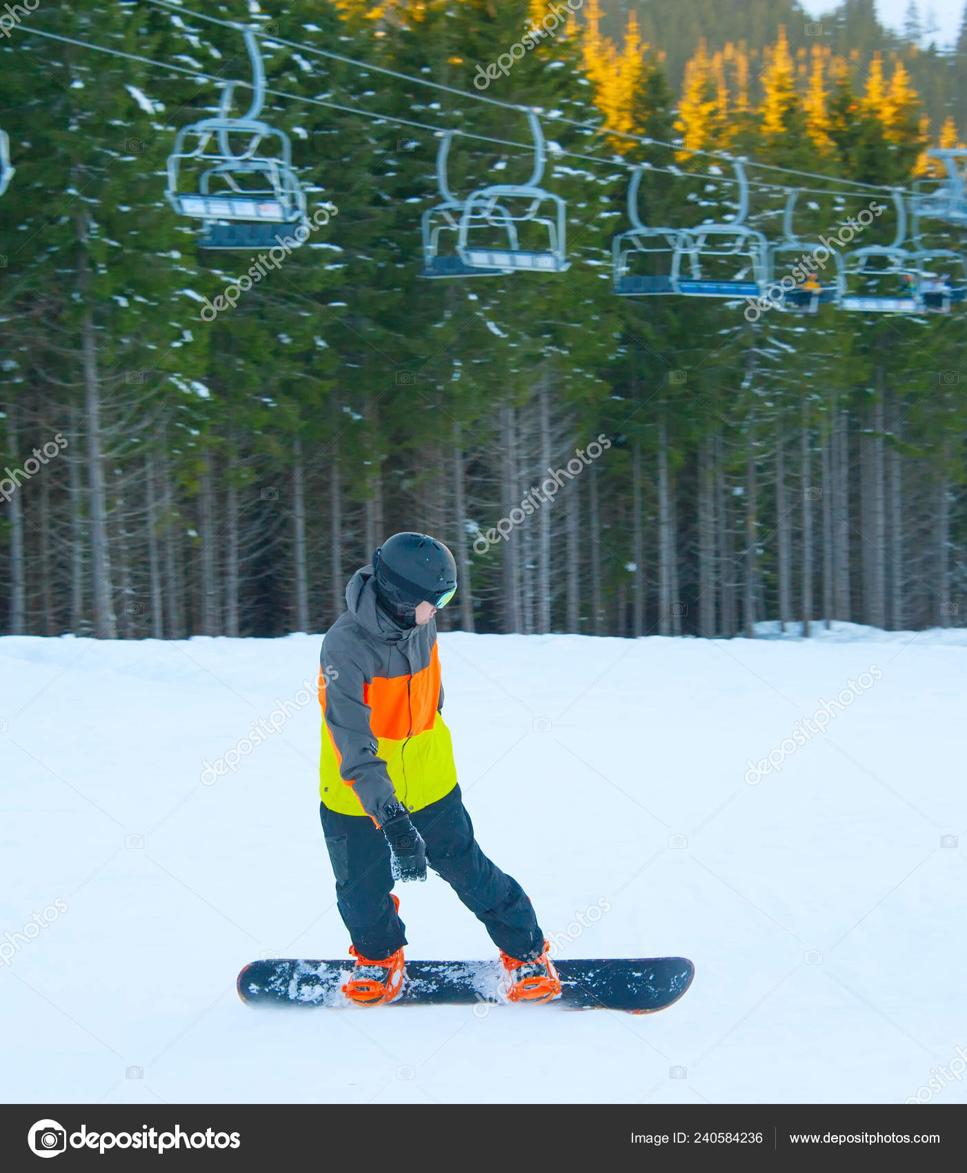 Snowboarding Ski Lift Photography