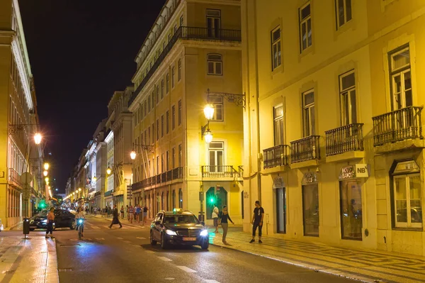 Lisbon Portugal September 2018 Menschen Der Altstadtstraße Von Lisbon Der — Stockfoto