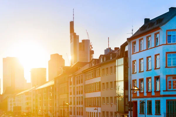 Frankfurts Gamla Stadsarkitektur Kvällssol Tyskland — Stockfoto