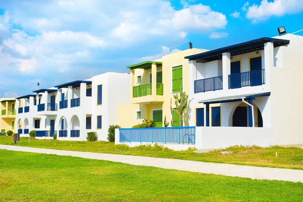 Colorful Tourist Apartments Sunny Day Paphos Cyprus — Stock Photo, Image