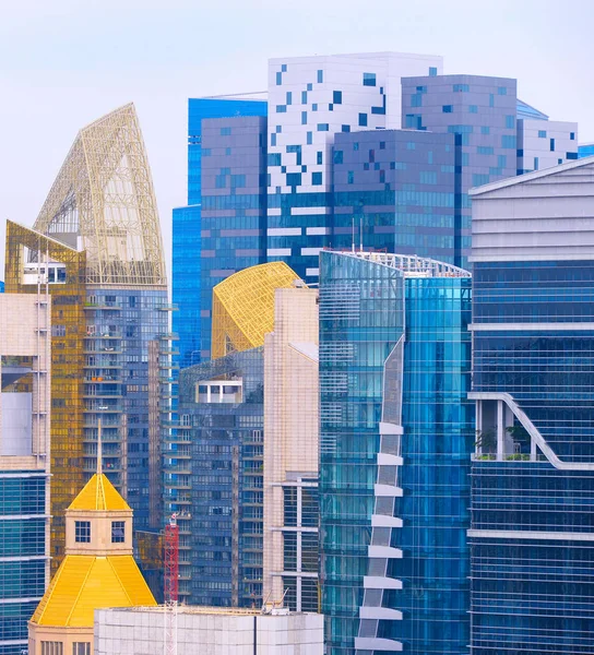 Yoğunluk iş gökdelen şehir merkezindeki Singapur — Stok fotoğraf