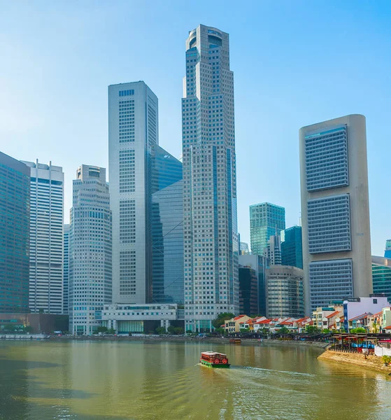 Modern Singapur manzarası Raffles yerleştirin — Stok fotoğraf