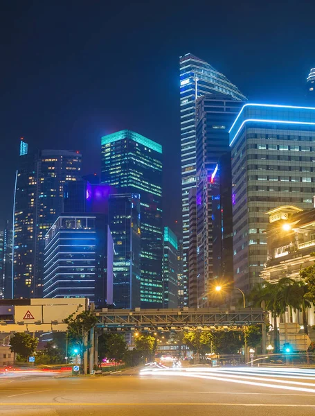 Camino de tráfico Singapur Downtown Core —  Fotos de Stock